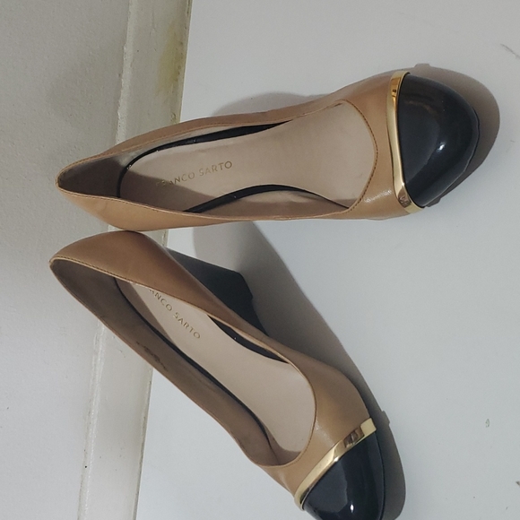 Franco Sarto Shoes - Franco Sarto, tan black and gold wedges, 11M